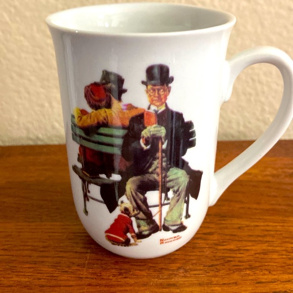 5/$10❤️❤️❤️Vintage 80s Norman Rockwell Couples and a Guy with A Dog Mug - Picture 1 of 7